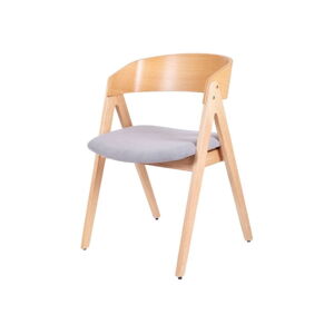 Sada 2 jídelních židlí z kaučukovníkového dřeva s šedým podsedákem sømcasa Rina