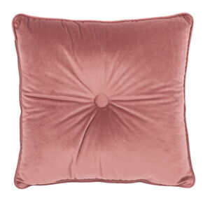 Růžový polštář Tiseco Home Studio Velvet Button, 45 x 45 cm