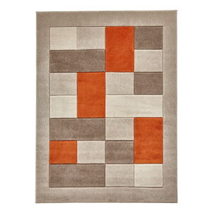 Béžovooranžový koberec Think Rugs Matrix, 60 x 120 cm