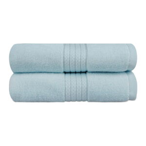 Sada 2 mátově modrých ručníků do koupelny Mira, 90 x 50 cm