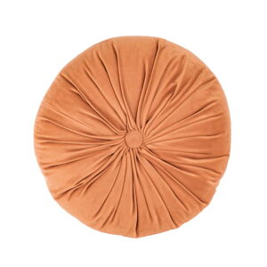 Oranžový sametový dekorativní polštář Tiseco Home Studio Velvet, ø 38 cm