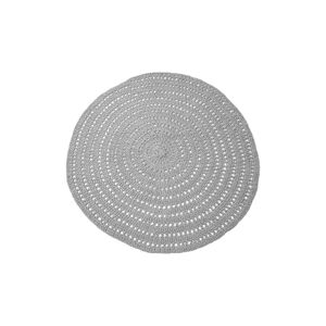 Šedý kruhový bavlněný koberec LABEL51 Knitted, ⌀ 150 cm