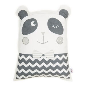 Šedý dětský polštářek s příměsí bavlny Mike & Co. NEW YORK Pillow Toy Panda, 25 x 36 cm