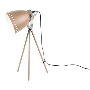 Pískově hnědá stolní lampa s detaily ve stříbrné barvě Leitmotiv Mingle