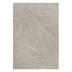 Šedý vlněný koberec Flair Rugs Lino Leaf, 120 x 170 cm