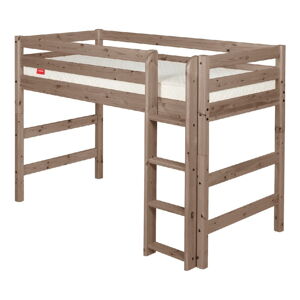 Hnědá dětská vyšší postel z borovicového dřeva Flexa Classic, 90 x 200 cm