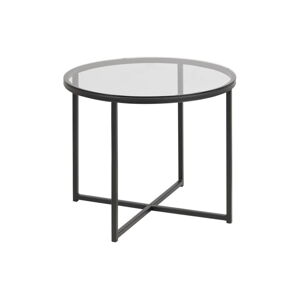 Odkládací stolek se skleněnou deskou Actona Cross, ⌀ 55 cm