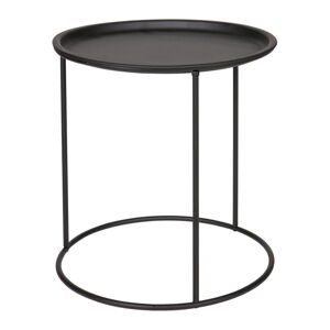 Černý odkládací stolek WOOOD Ivar, Ø 40 cm