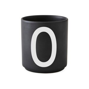 Černý porcelánový šálek Design Letters Alphabet O, 250 ml