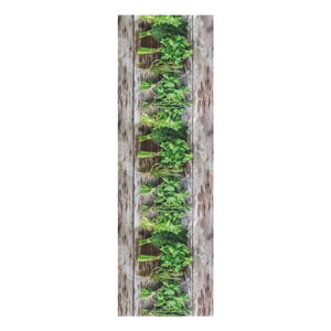 Hnědo-zelený běhoun Floorita Aromatica, 58 x 240 cm