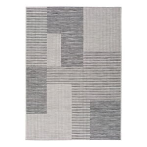 Šedý venkovní koberec Universal Cork Squares, 155 x 230 cm