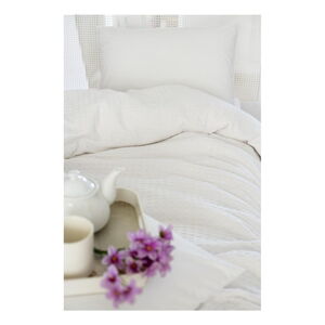 Bílá bavlněná přikrývka přes postel na dvoulůžko Pure, 200 x 240 cm