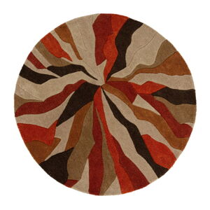 Oranžový koberec Flair Rugs Splinter, ⌀ 135 cm