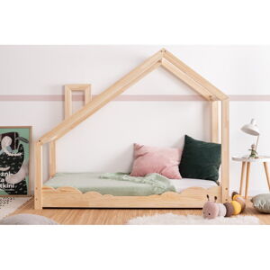 Domečková postel z borovicového dřeva Adeko Luna Drom, 90 x 140 cm