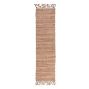 Růžový jutový běhoun Flair Rugs Equinox, 60 x 230 cm