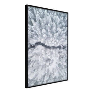 Plakát v rámu Artgeist Winter Forest From a Bird's Eye View, 40 x 60 cm
