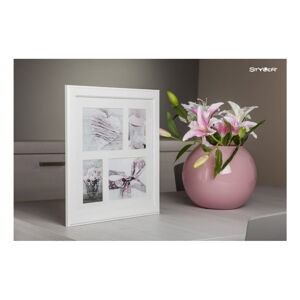Bílý rámeček na 4 fotografie Styler Malmo, 39 x 39 cm