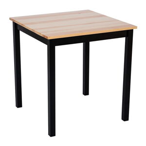 Jídelní stůl z borovicového dřeva s černou konstrukcí loomi.design Sydney, 70 x 70 cm