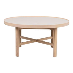 Kulatý konferenční stolek s keramickou deskou v přírodní barvě 90x90 cm Marsden – Rowico