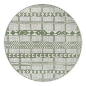 Zeleno-béžový venkovní koberec Ragami Madrid, ø 120 cm