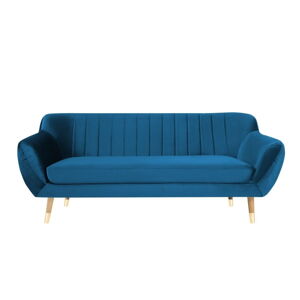 Modrá sametová pohovka Mazzini Sofas Benito, 188 cm