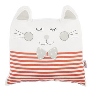 Červený dětský polštářek s příměsí bavlny Mike & Co. NEW YORK Pillow Toy Big Cat, 29 x 29 cm
