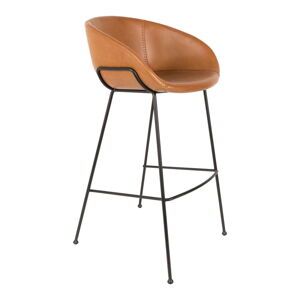 Sada 2 hnědých barových židlí Zuiver Feston, výška sedu 76 cm