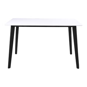 Bílý jídelní stůl s černou konstrukcí loomi.design Vojens, 120 x 70 cm