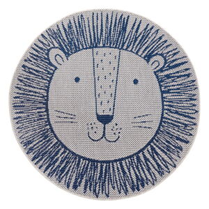 Modrý dětský koberec Ragami Lion, ø 120 cm