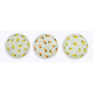 Sada 3 dezertních keramických talířů Madre Selva Lemons and Oranges, ø 18 cm