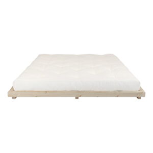 Dvoulůžková postel z borovicového dřeva s matrací Karup Design Dock Comfort Mat Natural Clear/Natural, 180 x 200 cm