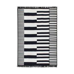 Černo-bílý oboustranný koberec Klotho, 80 x 150 cm