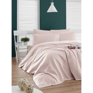 Růžový bavlněný přehoz přes postel EnLora Home Casuel, 200 x 230 cm