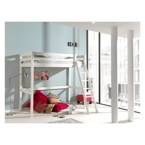 Bílá dětská postel se žebříkem Vipack Pino, 90 x 200 cm