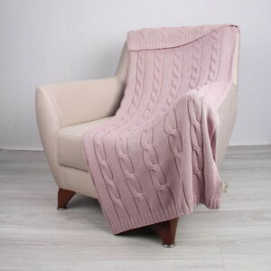 Růžový bavlněný přehoz Couture, 130 x 170 cm