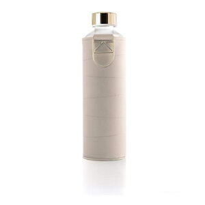 Béžová skleněná láhev z borosilikátového skla s obalem z umělé kůže Equa Mismatch, 750 ml