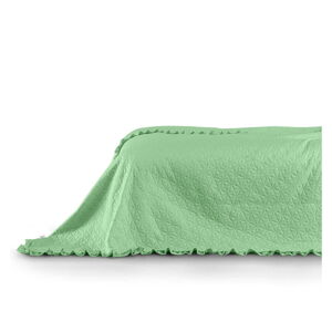 Zelený přehoz přes postel AmeliaHome Tilia Mint, 260 x 240 cm