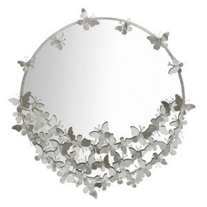 Nástěnné zrcadlo ve stříbrné barvě Mauro Ferretti Round Silver, ø 91 cm