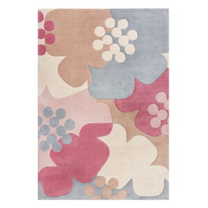 Šedo-růžový koberec Flair Rugs Retro Floral, 120 x 170 cm