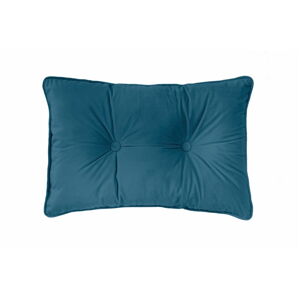 Tmavě modrý polštář Tiseco Home Studio Velvet Button, 40 x 60 cm