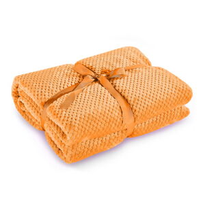 Oranžová deka z mikrovlákna DecoKing Henry, 70 x 150 cm