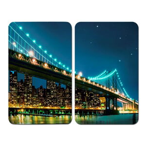 Sada 2 skleněných krytů na sporák Wenko Brooklyn Bridge, 52 x 30 cm