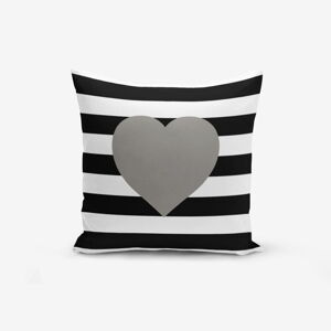 Povlak na polštář s příměsí bavlny Minimalist Cushion Covers Striped Grey, 45 x 45 cm