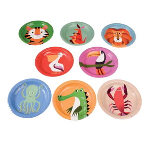 Sada 8 papírových talířů Rex London Colourful Creatures