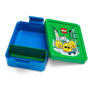 Modrý box na svačinu se zeleným víčkem LEGO® Iconic