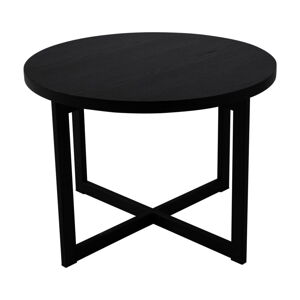 Černý konferenční stolek z dubového dřeva Canett Elliot, ø 70 cm