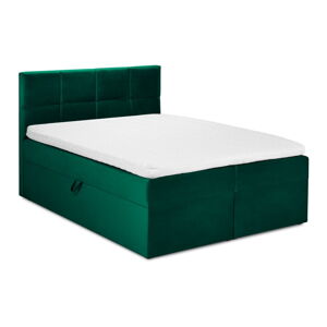 Zelená sametová dvoulůžková postel Mazzini Beds Mimicry, 200 x 200 cm