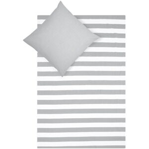 Šedo-bílé bavlněné povlečení na jednolůžko Kjana Lorena, 135 x 200 cm