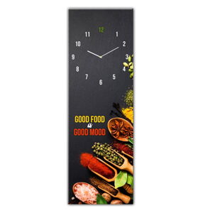Skleněné nástěnné hodiny Styler Good Food, 20 x 60 cm