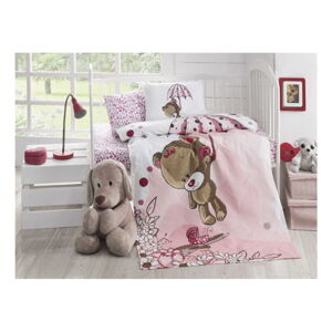Dětský prošívaný bavlněný přehoz přes postel Baby Pique Pinkie, 95 x 145 cm